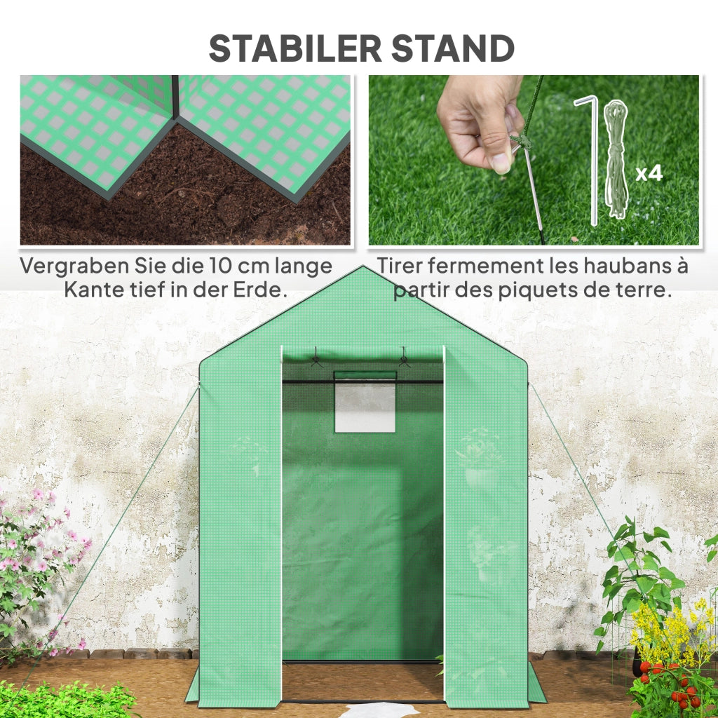 Serra da Giardino con Ripiani ¨C Xylo ¨C 143x74x190 cm Verde