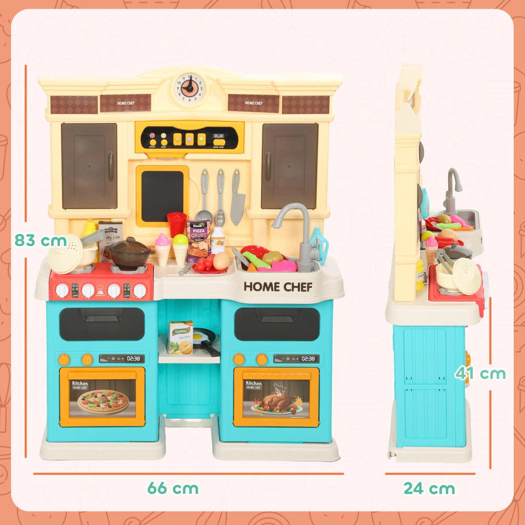 Cucina Giocattolo Bambini con Accessori ¨C Zephmum ¨C Verde, Plastica, 85 Pezzi