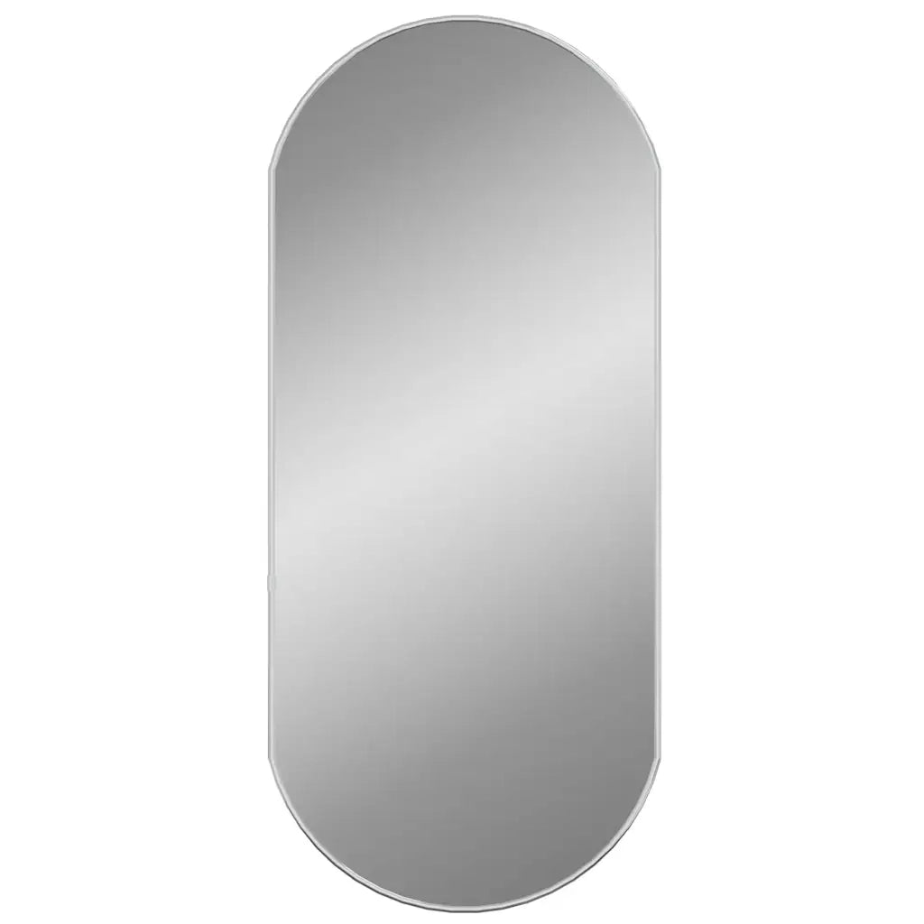 Specchio da Parete | Specchio decorativo Argento 80x35 cm Ovale