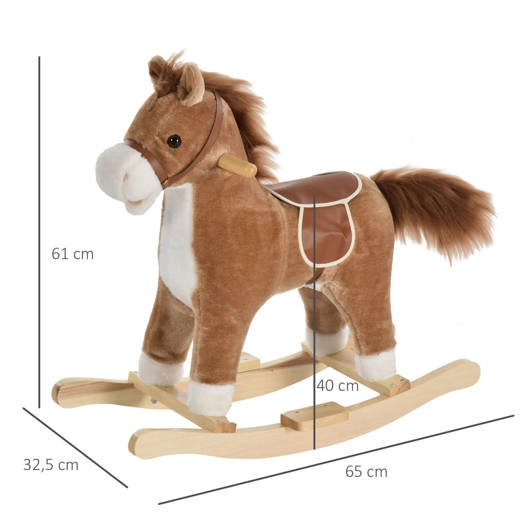 Cavallo Dondolo Peluche ¨C Minimal ¨C Marrone 65x32.5x61 cm