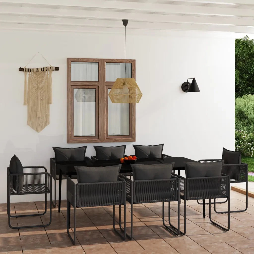 Set da Pranzo da Giardino 9 pz Nero 3099088