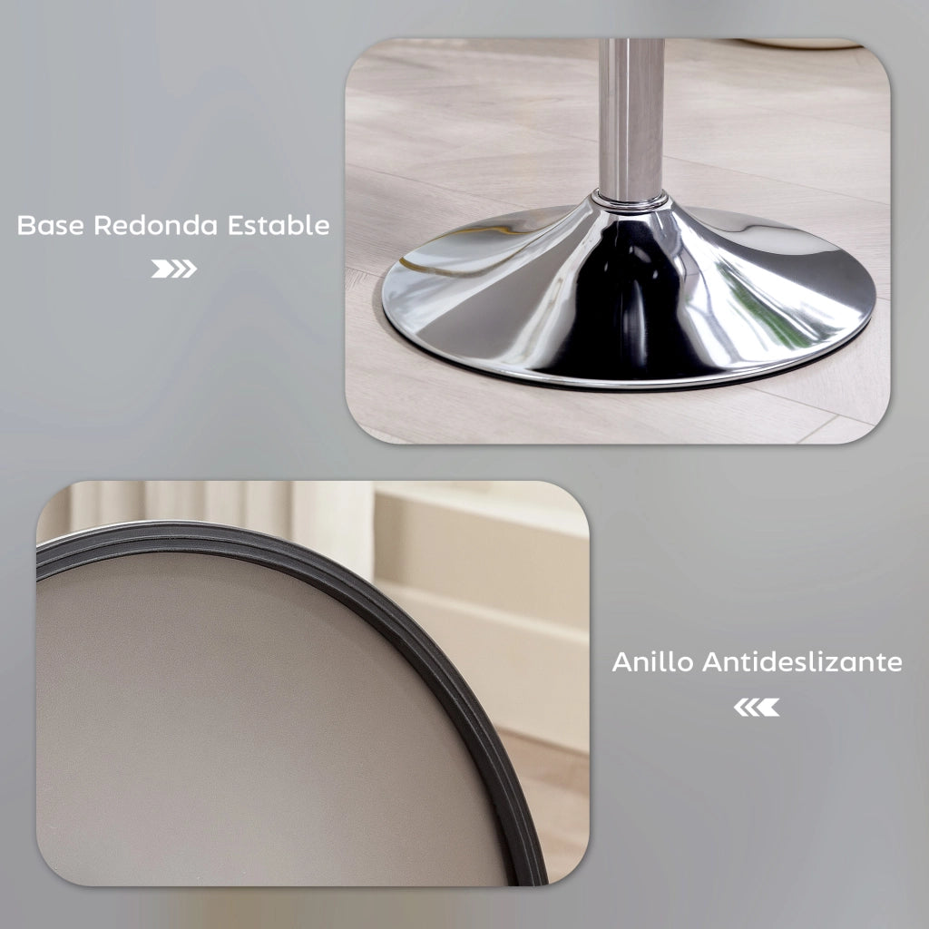 Sgabello cucina regolabile 52-66 cm ¨C Xylo ¨C velluto grigio girevole 360¡ã