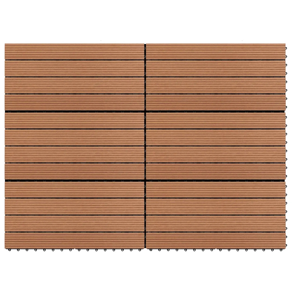 Piastrella per Decking 6 pcs Marrone 60 x 30 cm WPC 42046684