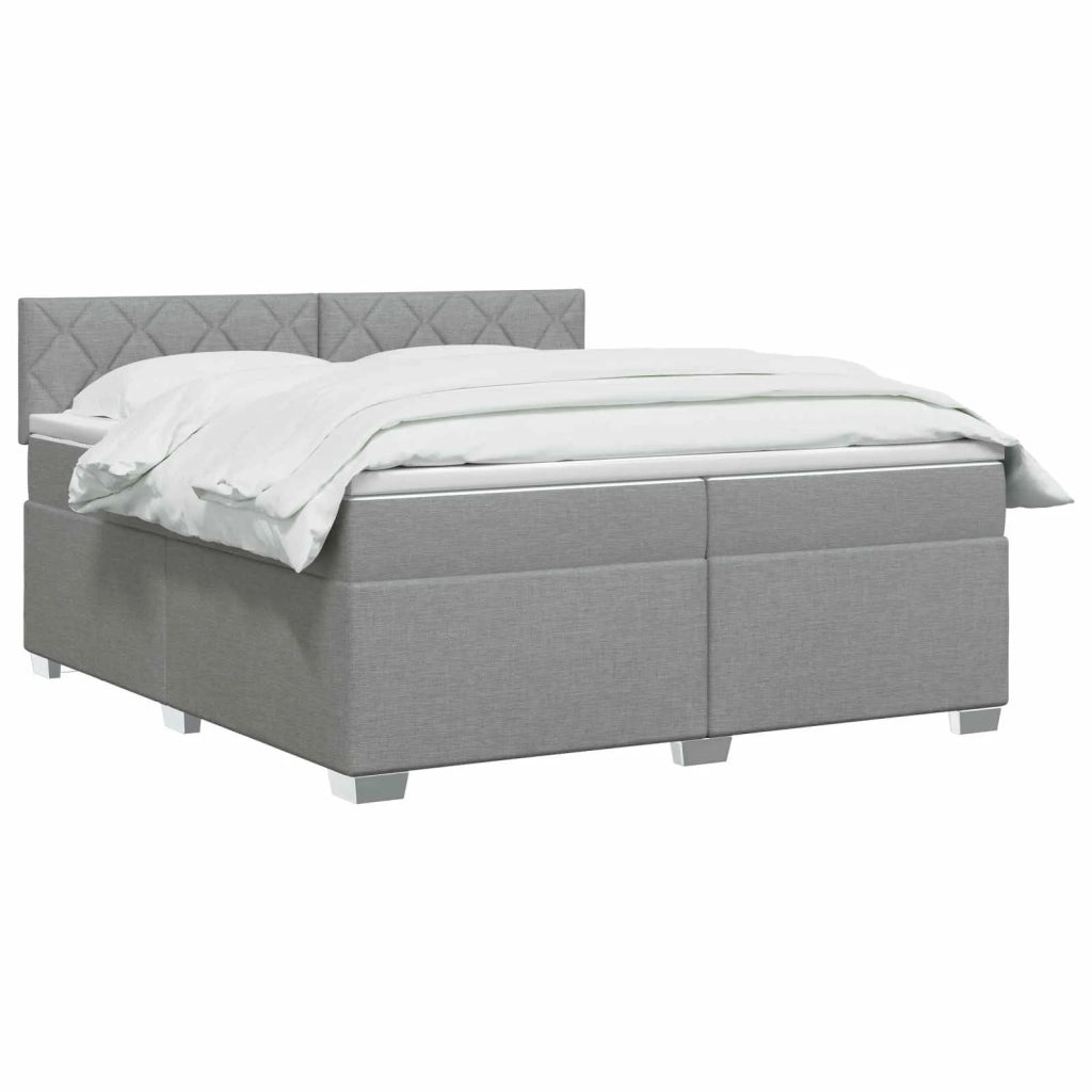 Letto con Box Spring, Materasso e LED Grigio Chiaro Tessuto 3452029