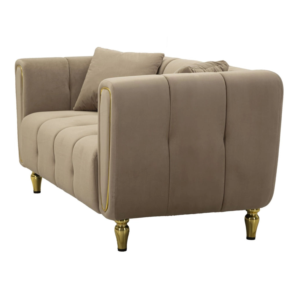 Divano VKH41, Marrone, Legno, 81x155x71 cm