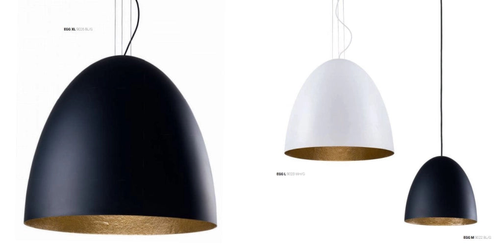Lampada a sospensione EGG Nowodvorski nero/oro Ø38 E27