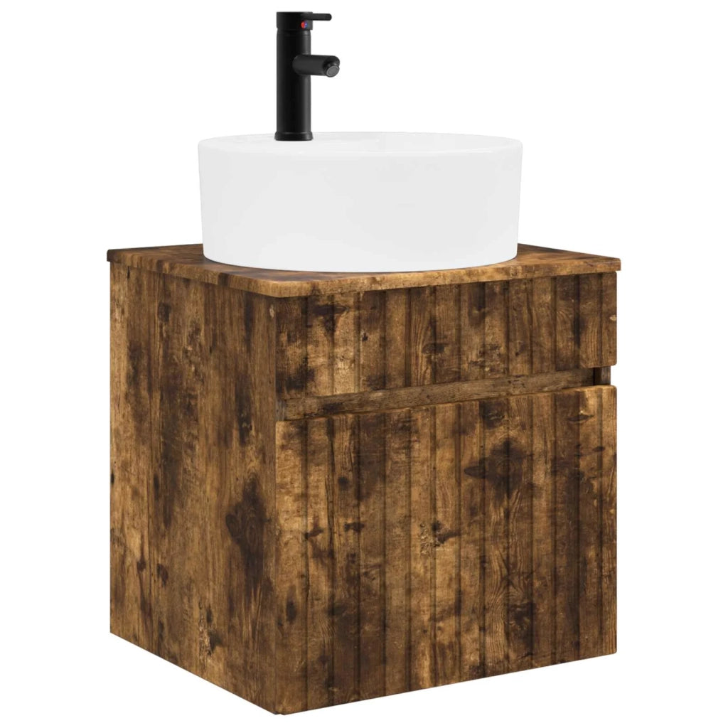 Set di Armadi da Bagno 5 pcs Rovere Fumo 53 x 15,5 x 70 cm 3406611