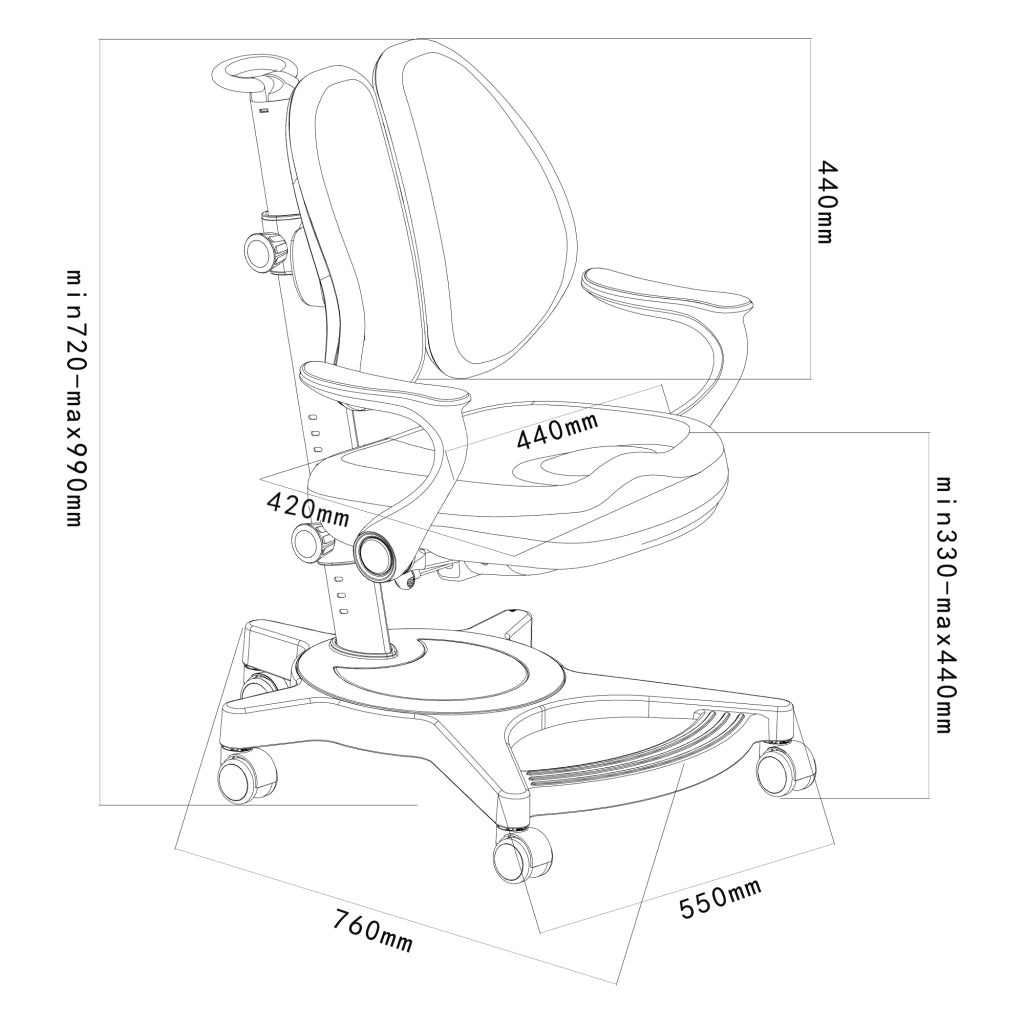 Sedia Girevole Partille per Bambini - Grigio [en.casa]