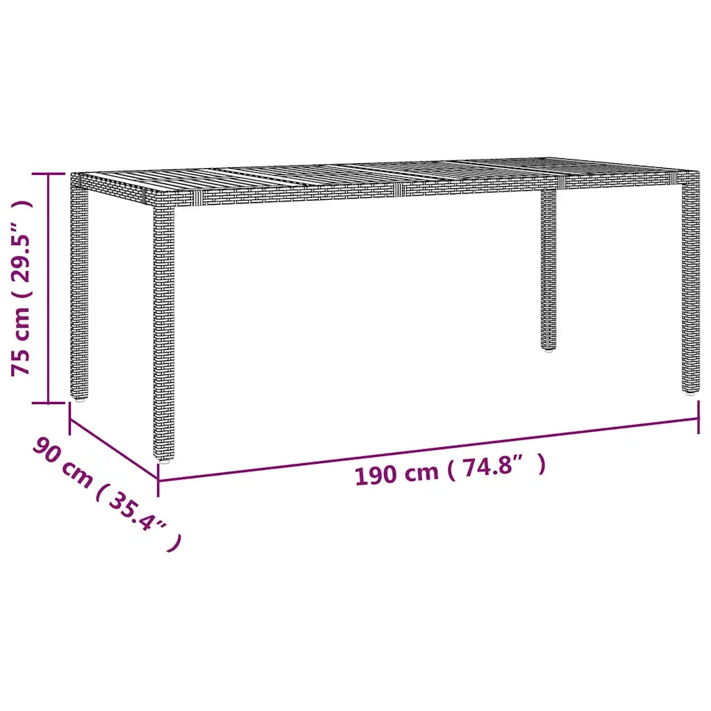 Set Bistrò da Giardino 9 pz con Cuscini in Polyrattan Grigio 3277162