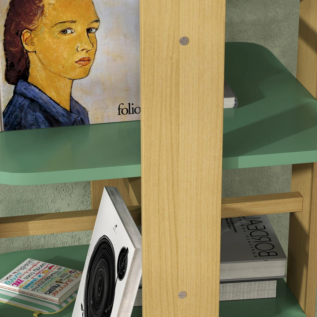 Libreria per bambini con rotelle ¨C zephmum ¨C verde 3 livelli