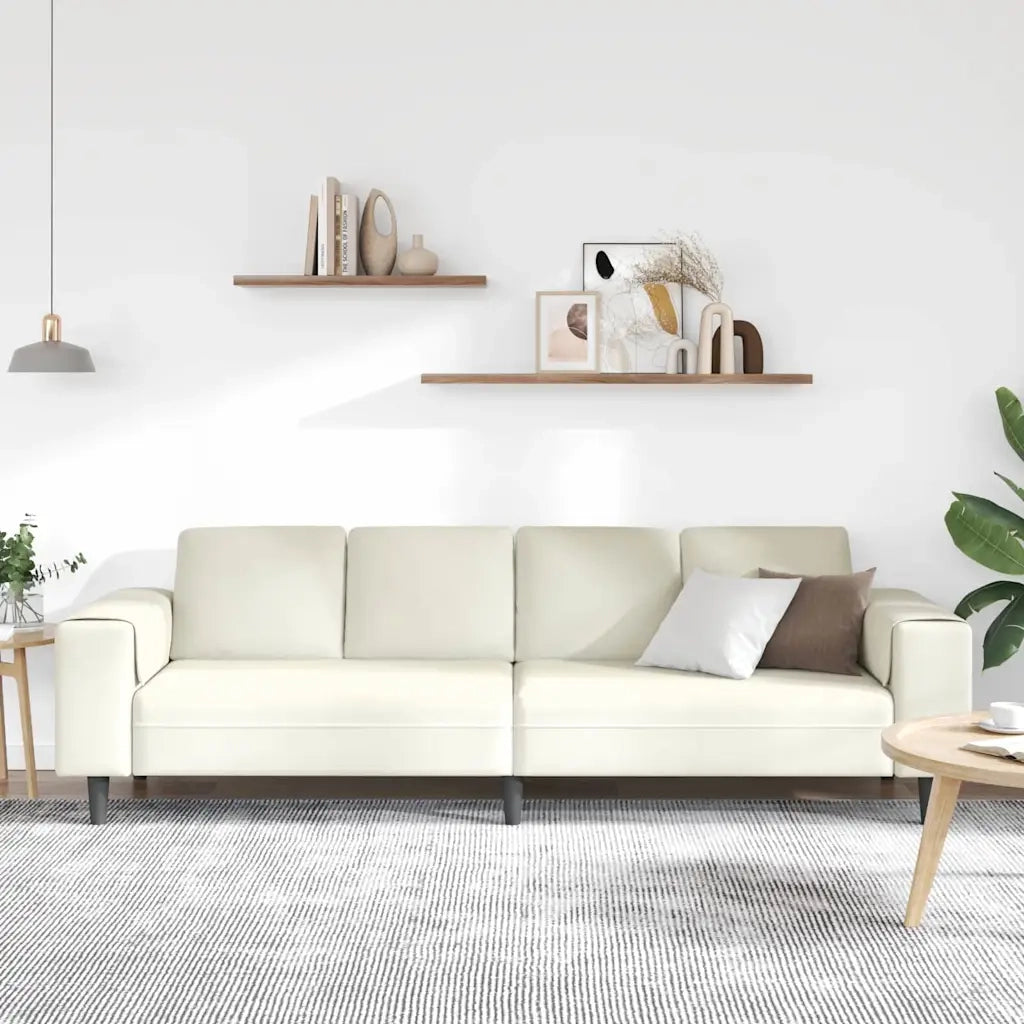 Divano per Soggiorno Crema 250 x 77 x 76 cm 3335098