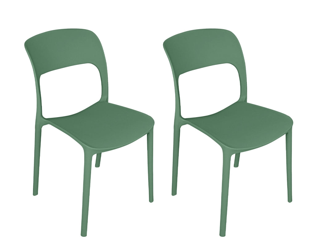 Set da 2 sedie impilabili in polipropilene verde abete - Maya - SD38MAPP