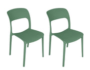 Set da 2 sedie impilabili in polipropilene verde abete - Maya - SD38MAPP