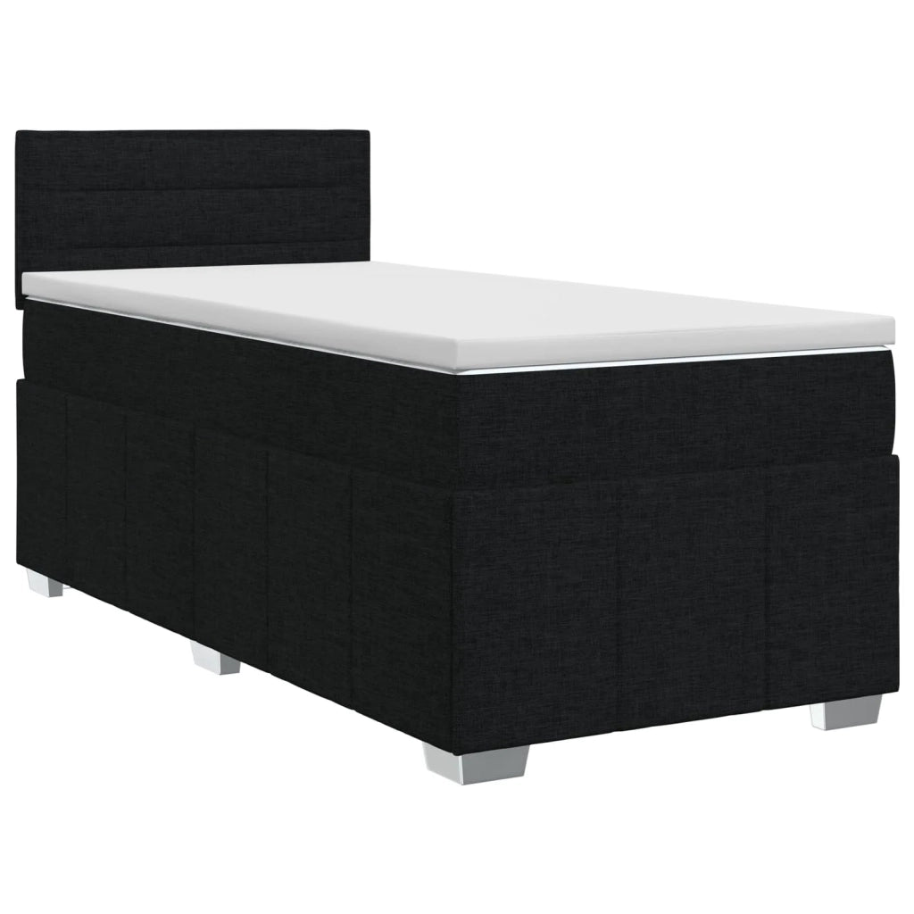 Letto box spring con materasso Nero 90 x 190 cm Tessuto 3451096