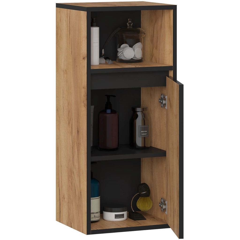 Mobile bagno sospeso VAMI Rovere Craft, Nero 35 cm 1 anta 35x30x80 cm