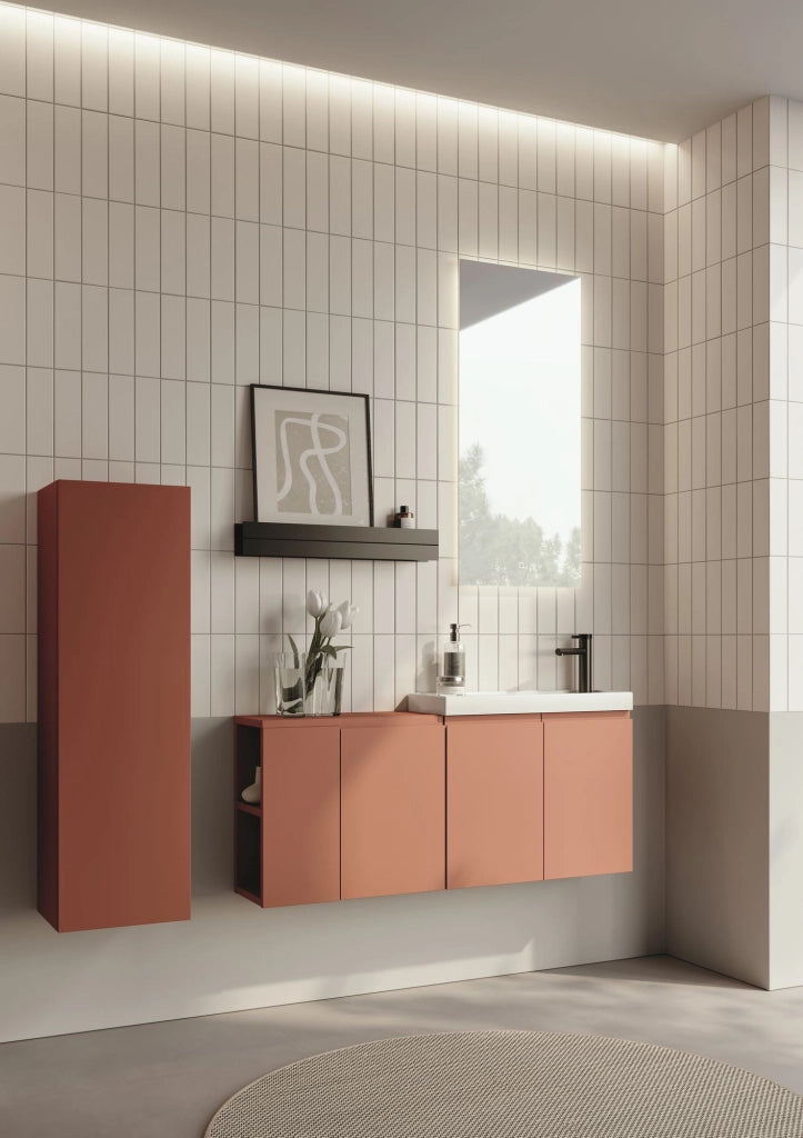 Mobile lavabo "Ferla 110" - 110 x 22 x 45 cm - Cinnamon opaco
