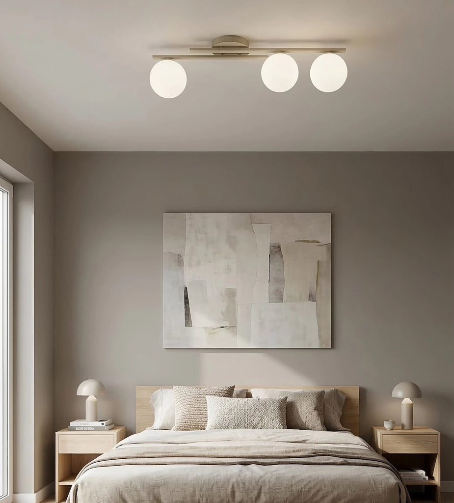 Plafoniera moderna KAIRO beige bianca 3 sfere 3xE14 Emibig