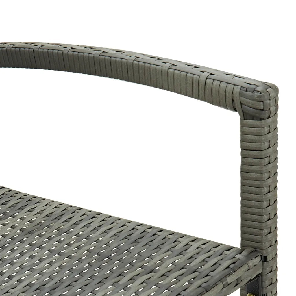 Sgabelli da Bar 4 pz in Polyrattan Grigio 362585