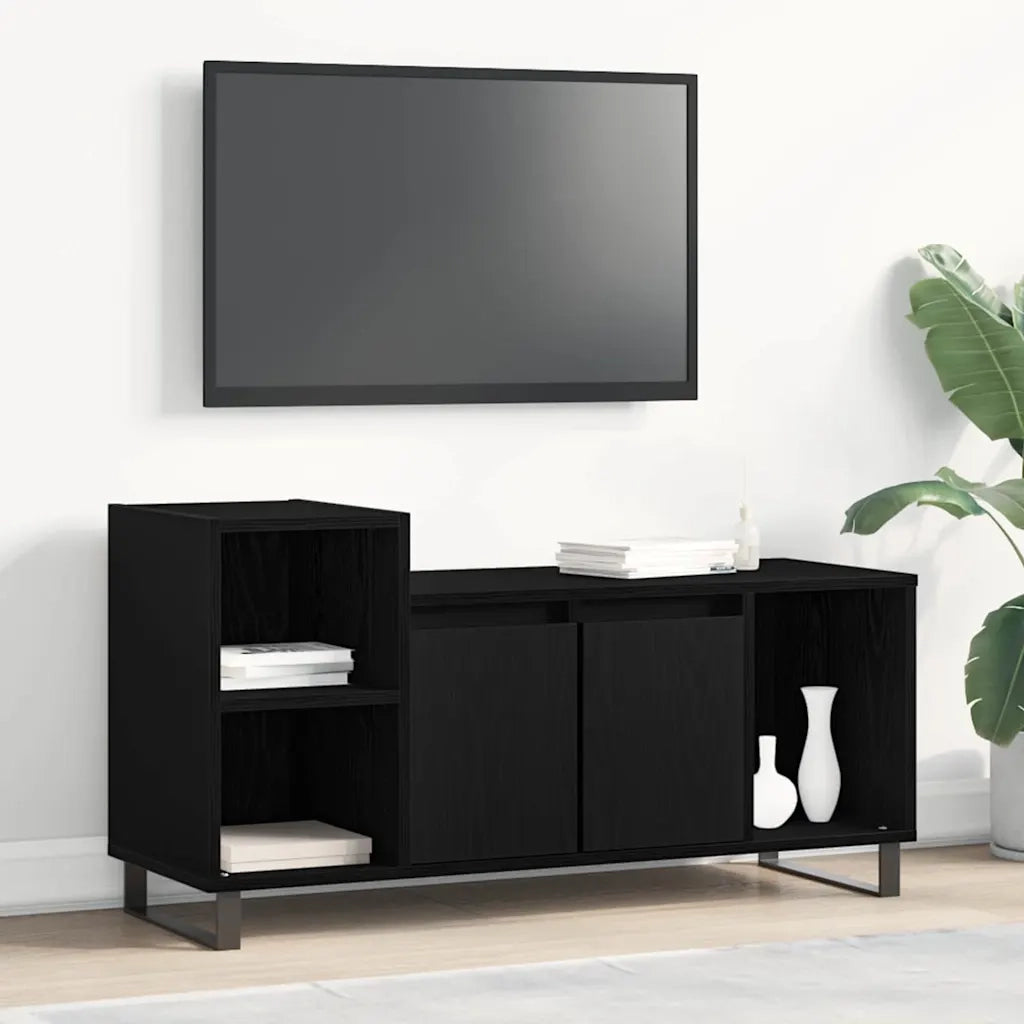 Set mobile TV Rovere Nero 100 x 35 x 55 cm Legno multistrato 862970