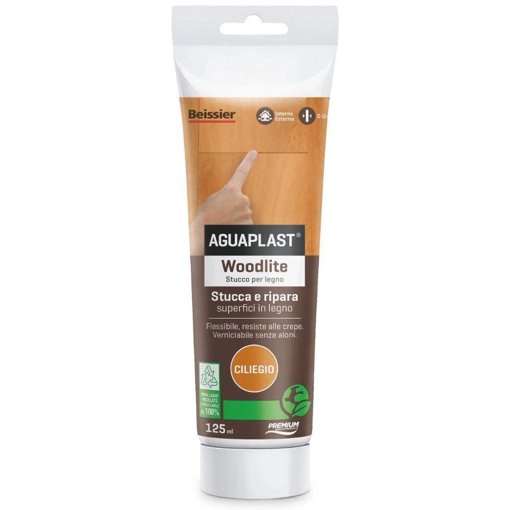 Aguaplast woodlite stucco per legno colorato pronto all’uso verniciabile 125 ml *** colore- ciliegio, confezione 1