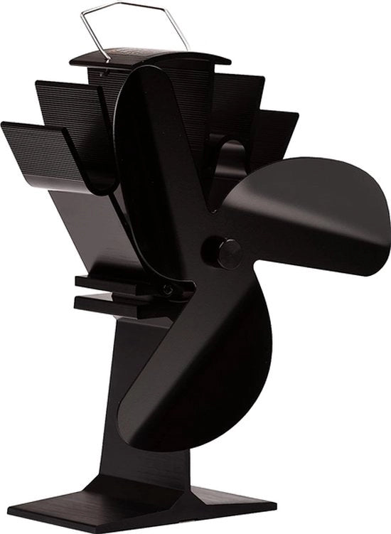 Ventilatore a tre pale per camino in legno nero