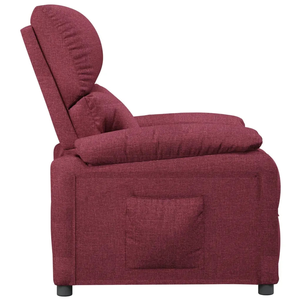 Poltrona Reclinabile in Tessuto Rosso Vino 342454