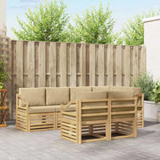 Set di divani da esterno 7 pcs Bianco e Beige 3392013