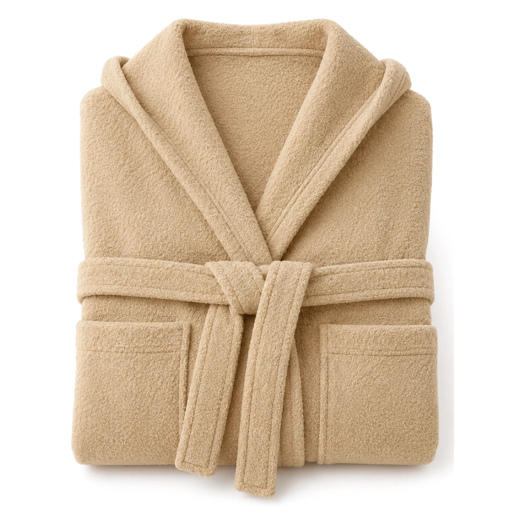 Satina, Accappatoio 100% Cotone con Cappuccio, Bianco Crema