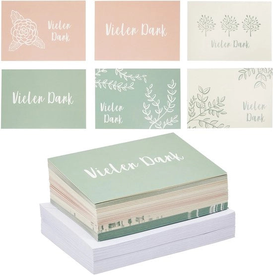 Set di Carte di Auguri 48 Pezzi - Carte di Auguri Blanco - Carte di Auguri per Compleanni - Carte di Auguri per Nascite - Carte di Auguri senza Testo - Carta di Alta Qualità 250 g/m²