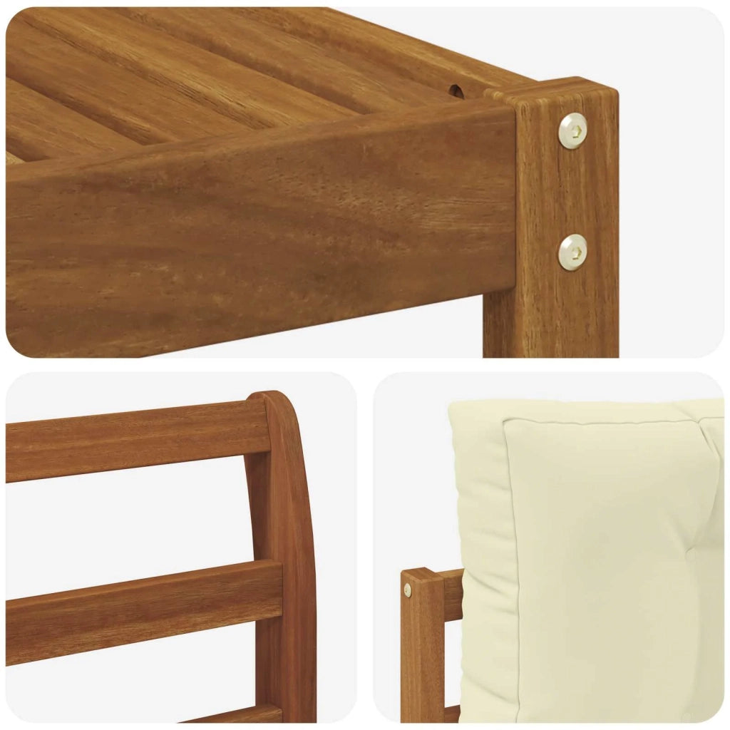 Set di divani da esterno con cuscino 4 pcs Naturale e Crema 3367403
