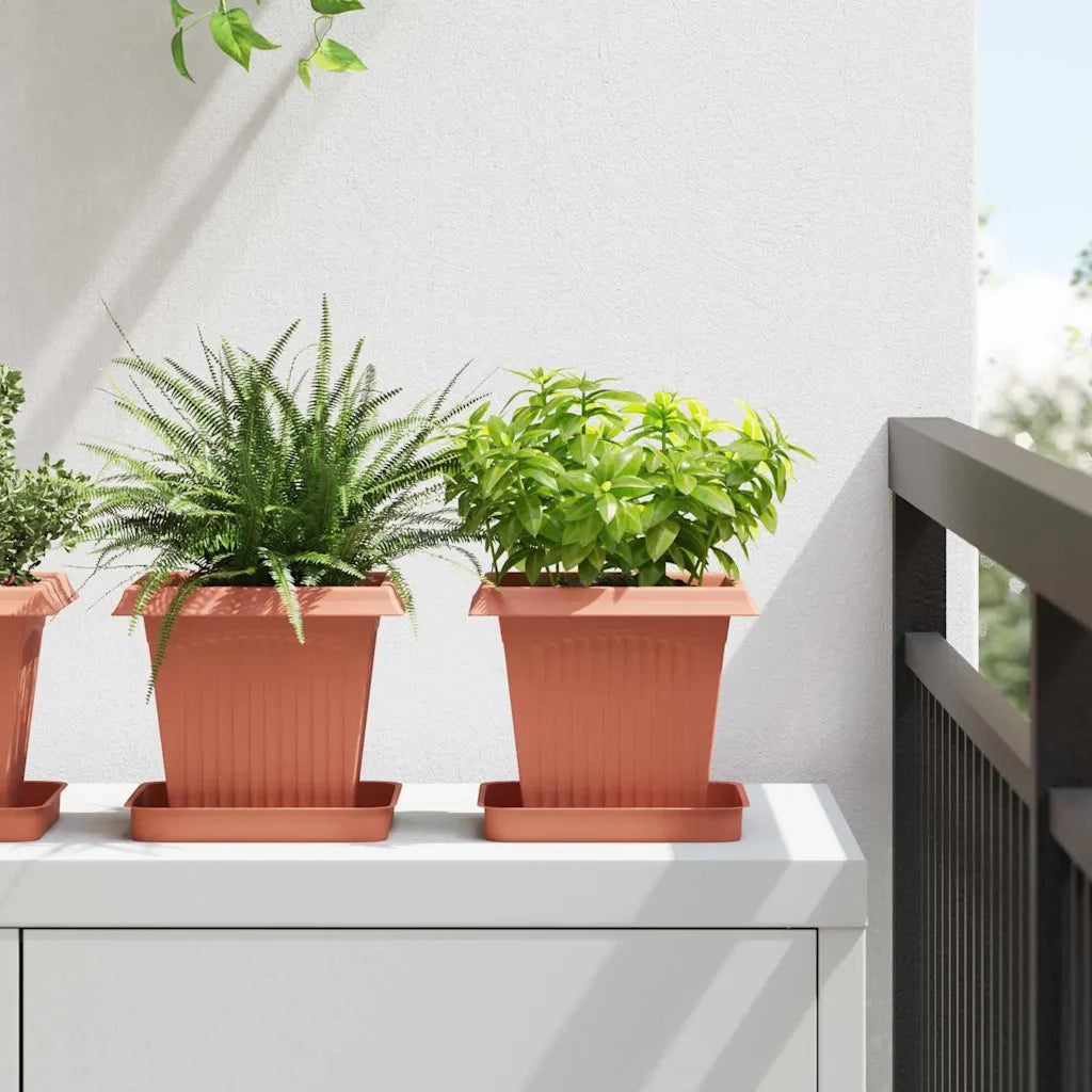 Vasi per Piante 24 pcs Rosso Mattone 16 x 16 x 14 cm Plastica 3403304
