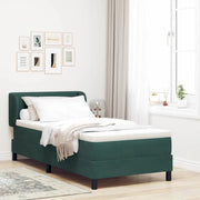 Letto a molle con testiera Verde scuro 90 x 200 cm Velluto 3340373