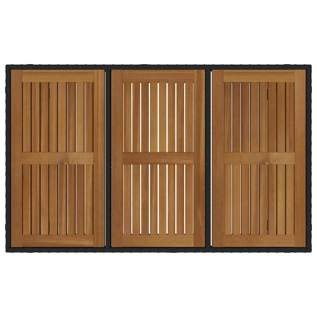 Set da Pranzo per Giardino 5 pcs Nero e Marrone polyrattan 3365438