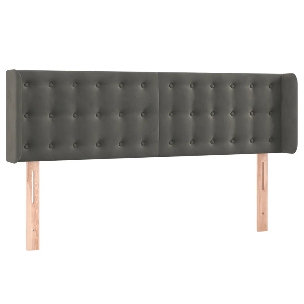 Testiera a LED-Testata con LED Grigio Scuro 147x16x78/88 cm in Velluto 708180