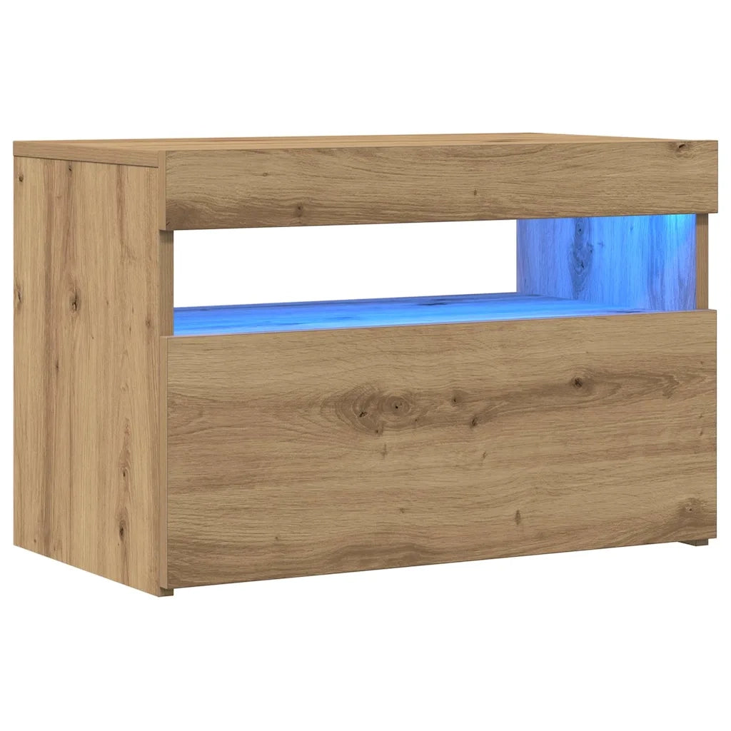 Mobili Porta TV con LED 2 pz | Armadietto TV | Mobile Porta TV Artigianale in Legno Multistrato