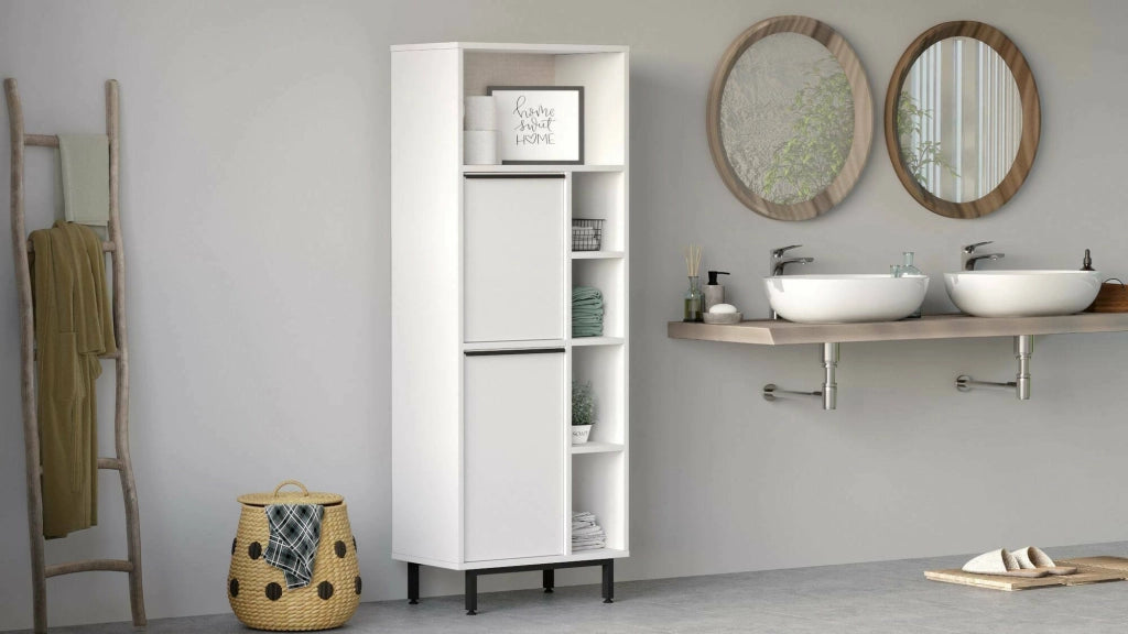 Merbok, Mobile Colonna 4 Ripiani, 160x36x45h cm Bianco
