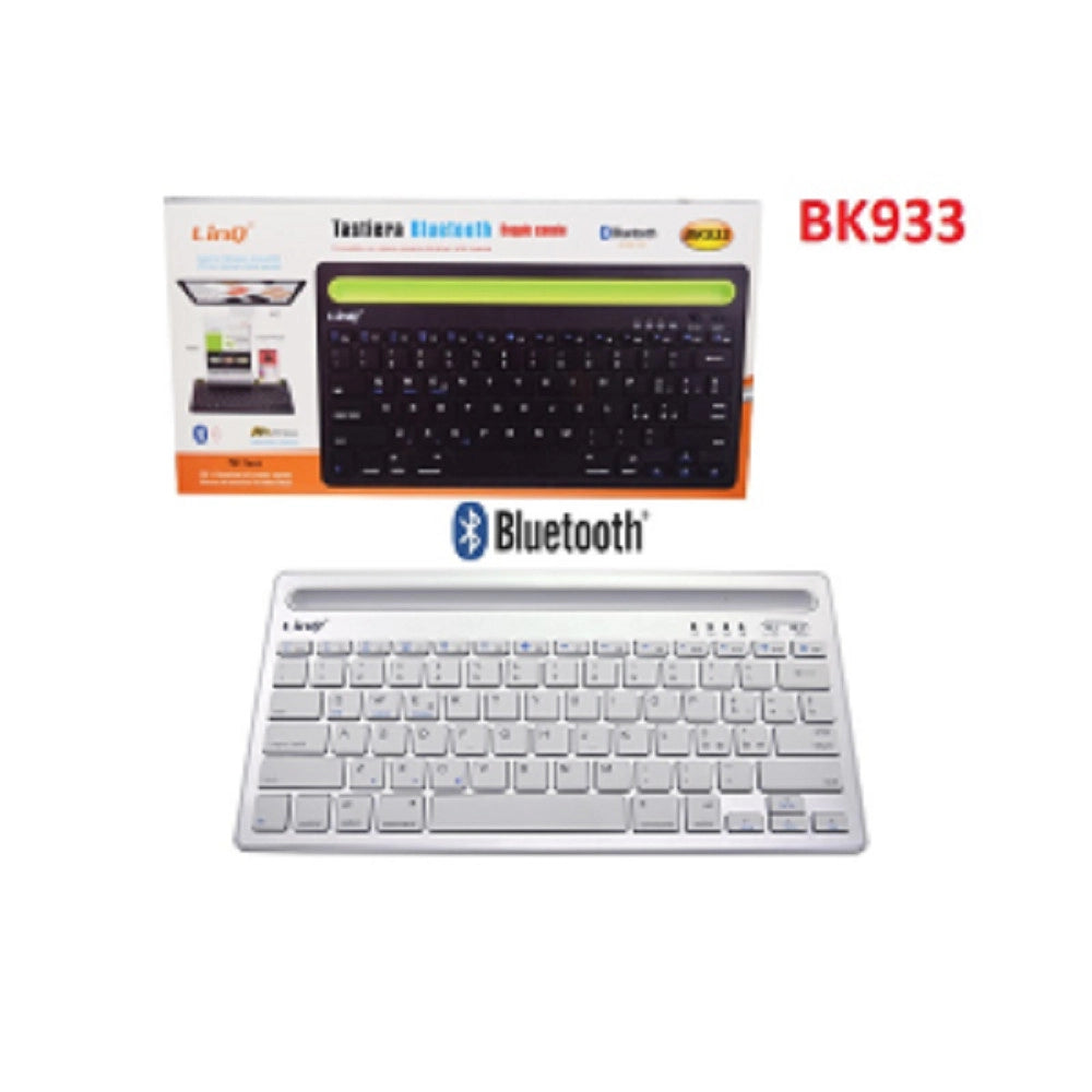 Trade Shop - Mini Tastiera Bluetooth Doppio Canale Con Base Per Tablet Smartphone Ipad Bk933 -