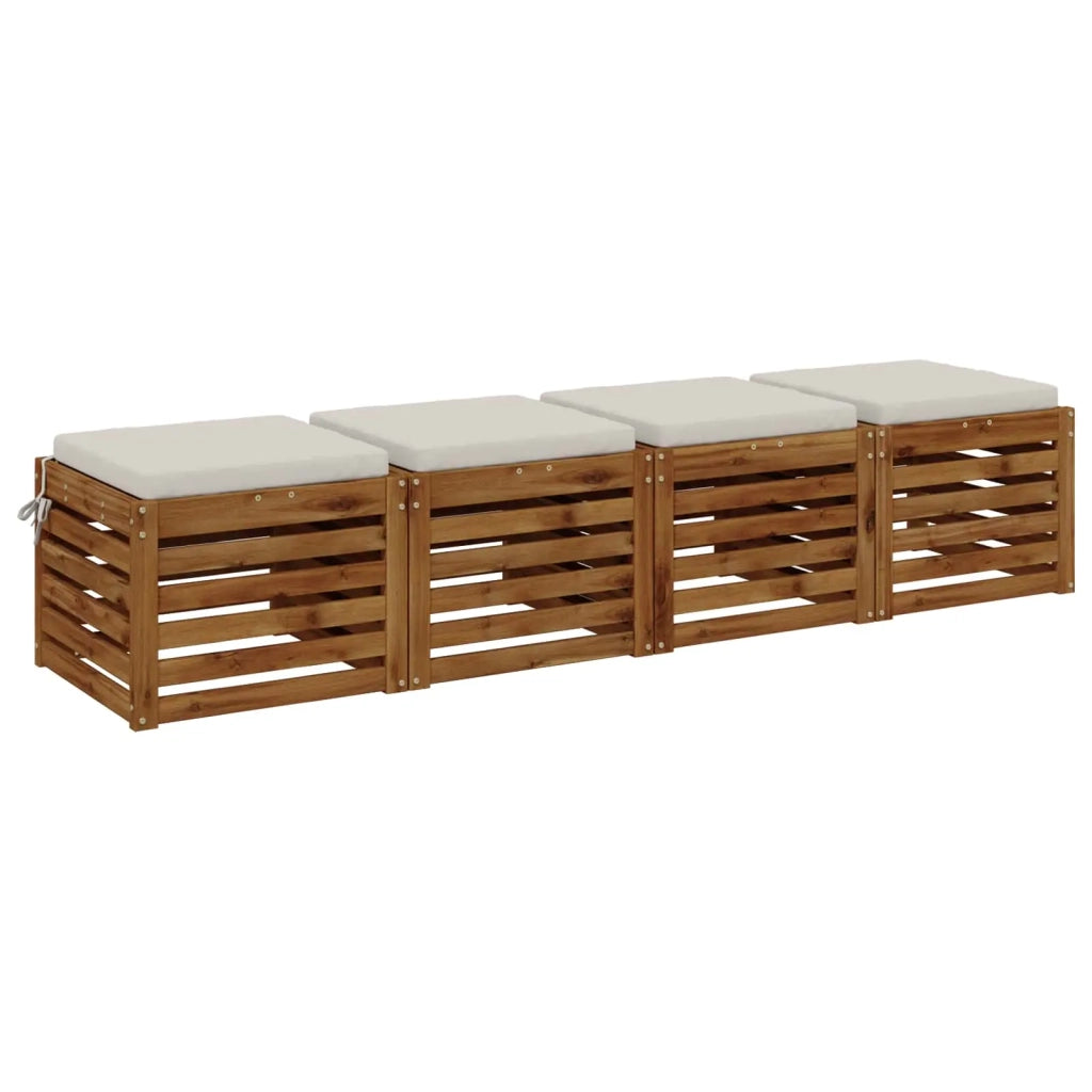 Cuscini per Sedia in 4 Pezzi SOEST 4 pz 100% Poliestere Bianco 944443