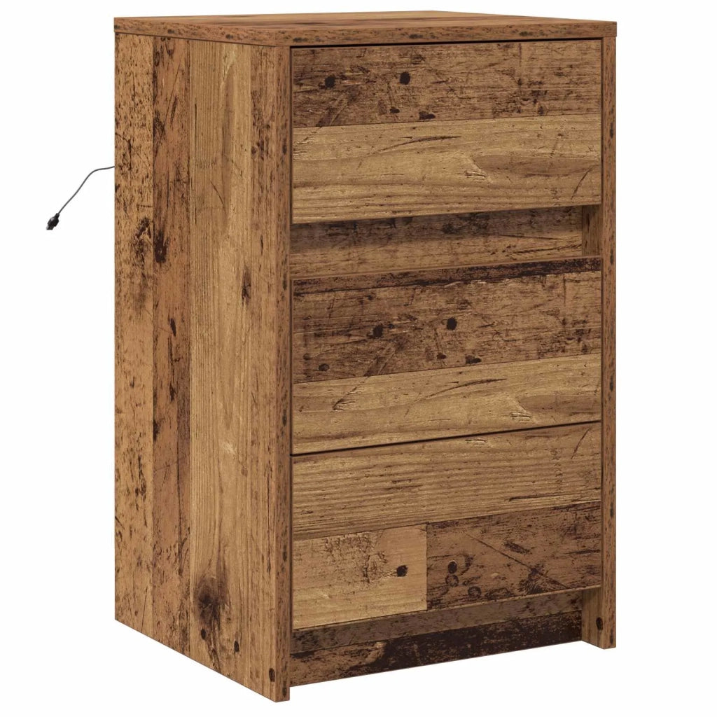 Armadio da Notte con cassetto Legno vecchio 38 x 34 x 61 cm 868930