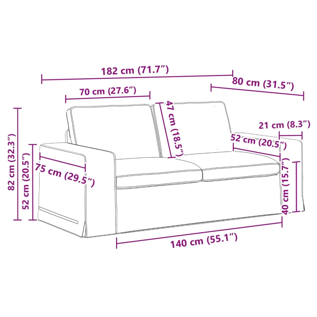 Set di divani 2 pcs Talpa 182 x 80 x 82 cm Tessuto 3407548