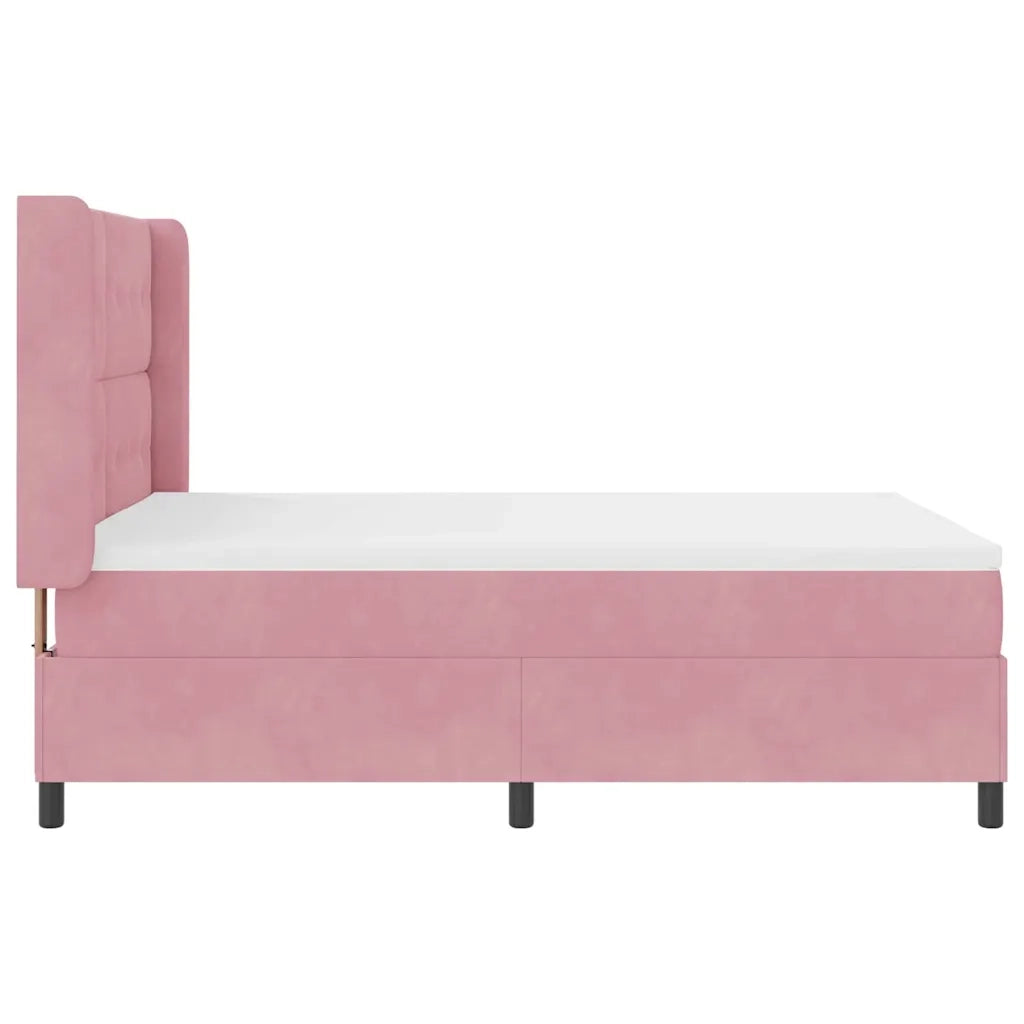 Letto a molle con strisce LED Rosa 140 x 200 cm Velluto 3343873