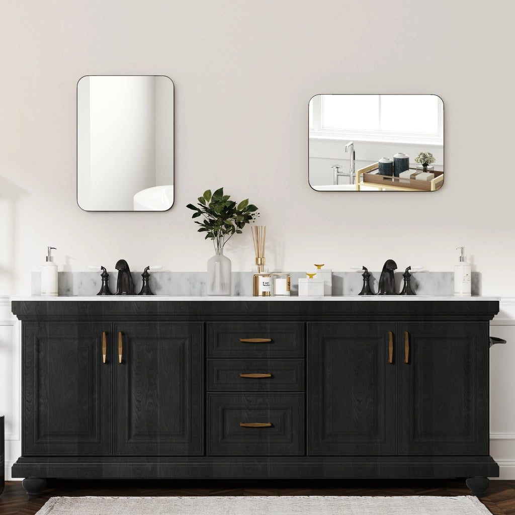 Specchio da Bagno con Cornice in Metallo ¨C Xylo ¨C Nero 50x70 cm