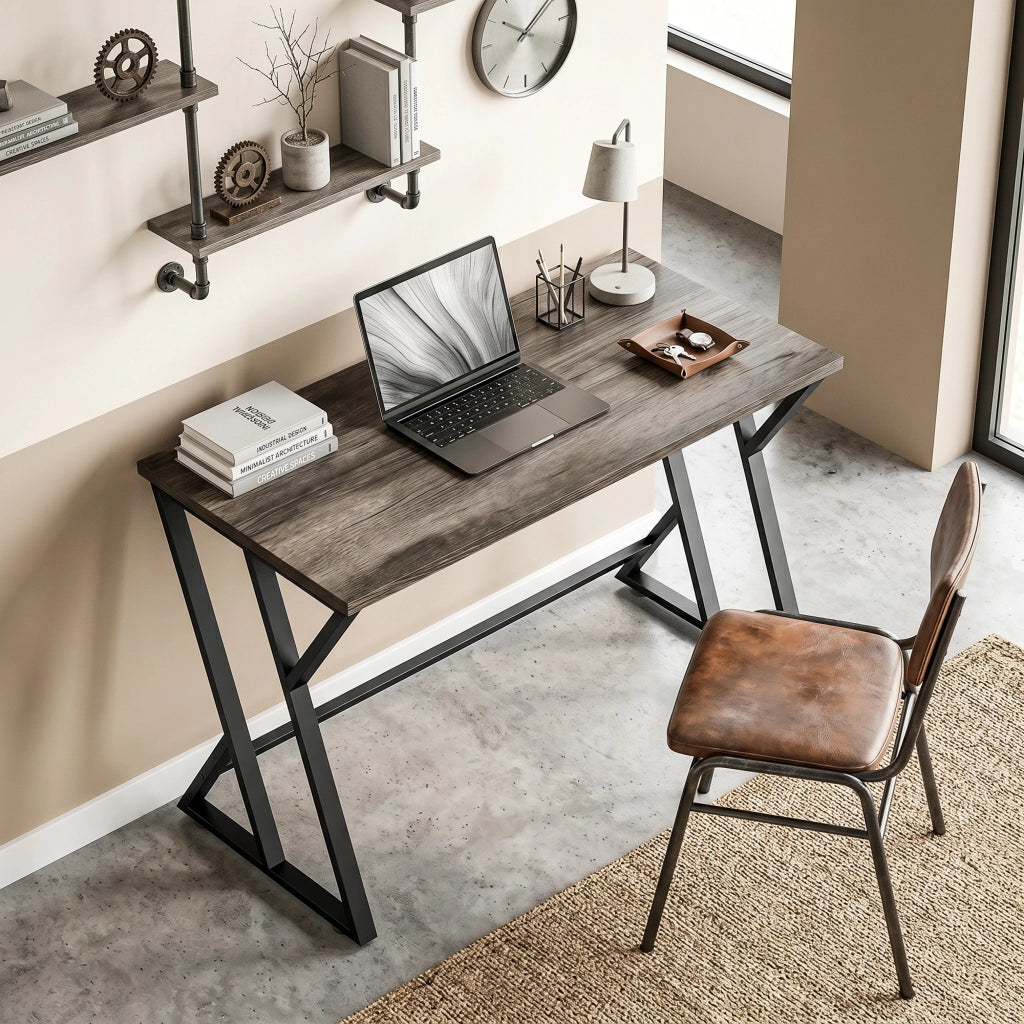 Scrivania computer con gambe in metallo ¨C Minimal ¨C Grigio 120x60cm