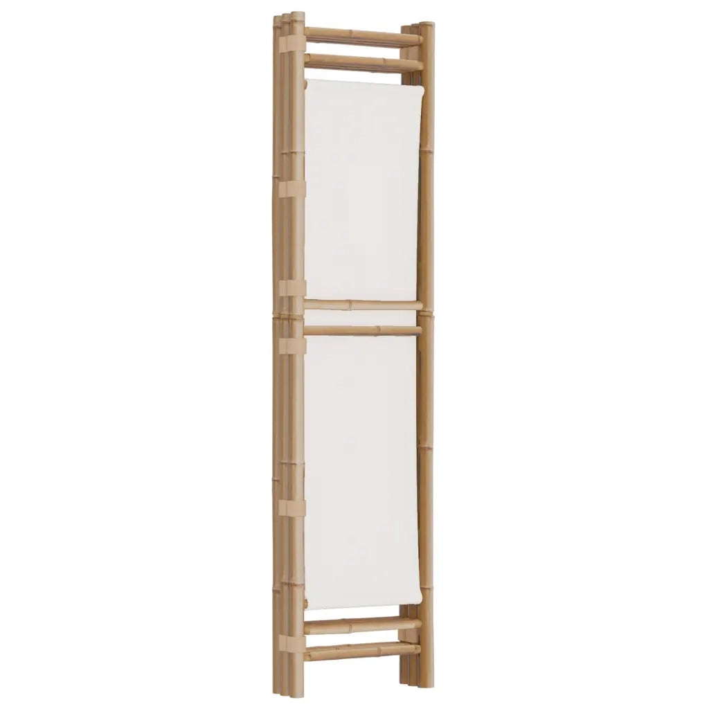 Divisorio Ambienti 3 Pannelli Pieghevole 120 cm Bambù e Tela 350623