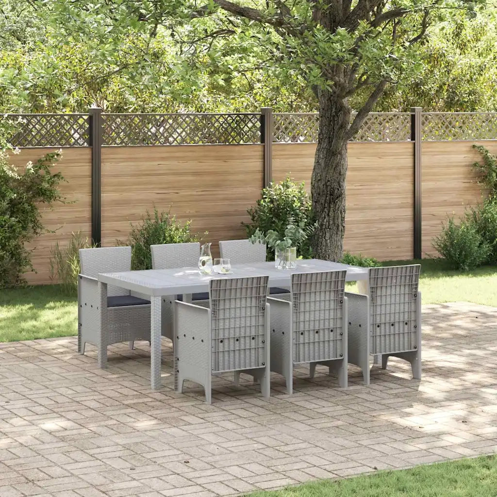Set da Pranzo per Giardino 7 pcs Grigio chiaro Polipropilene 3378730