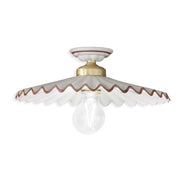 Plafoniera Classica L&aposAquila Ottone E Ceramica Decorato Diam. 41Cm Luce E27