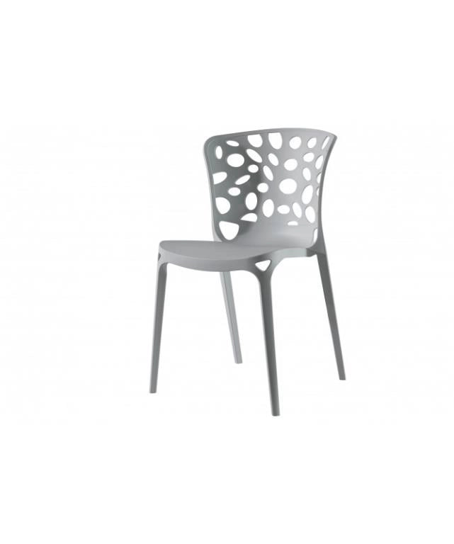1 Pezzo Sedia da Giardino Arredo in PP Ade Grigio 50 x 55 x 83 cm