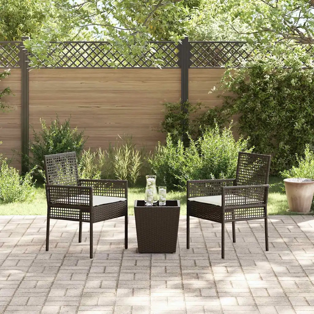 Set Bistro da Giardino 3 pcs Marrone polyrattan 3334956