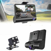 Trade Shop - Telecamera Dvr Per Auto Camper Full Hd 1080p 3 Telecamere Interna Esterna Lcd 4' -