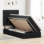 Letto con contenitore e LED con led Nero 90 x 200 cm Poliestere